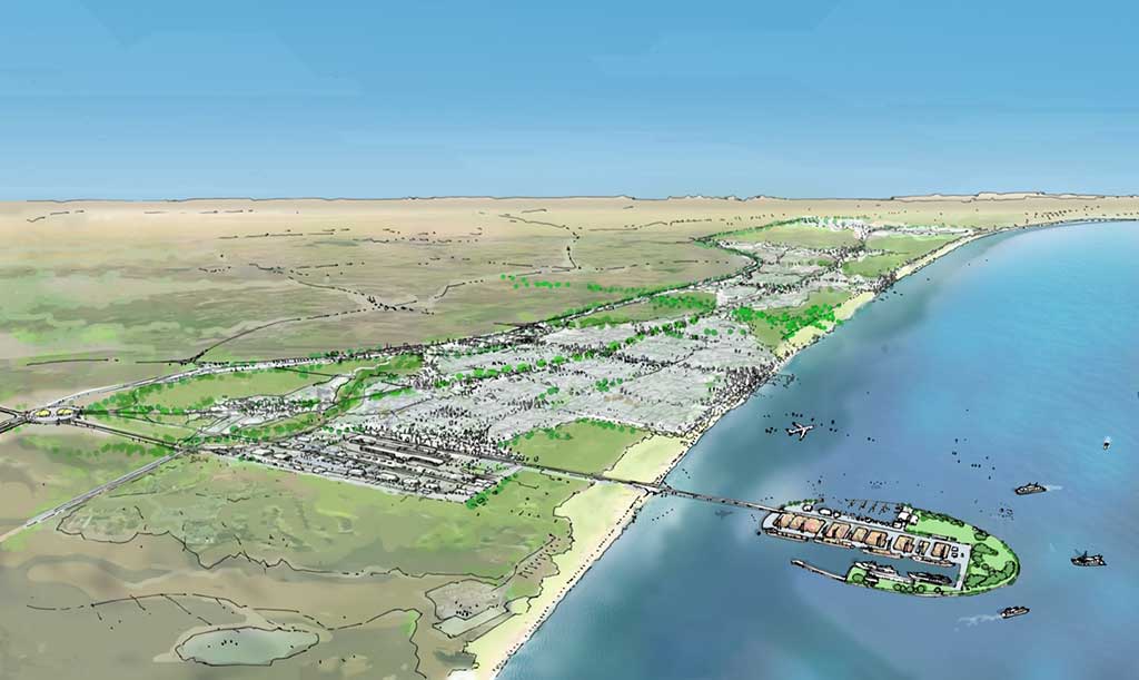 Artist impression for the key area in Gaza Vision, Gateway Gaza.