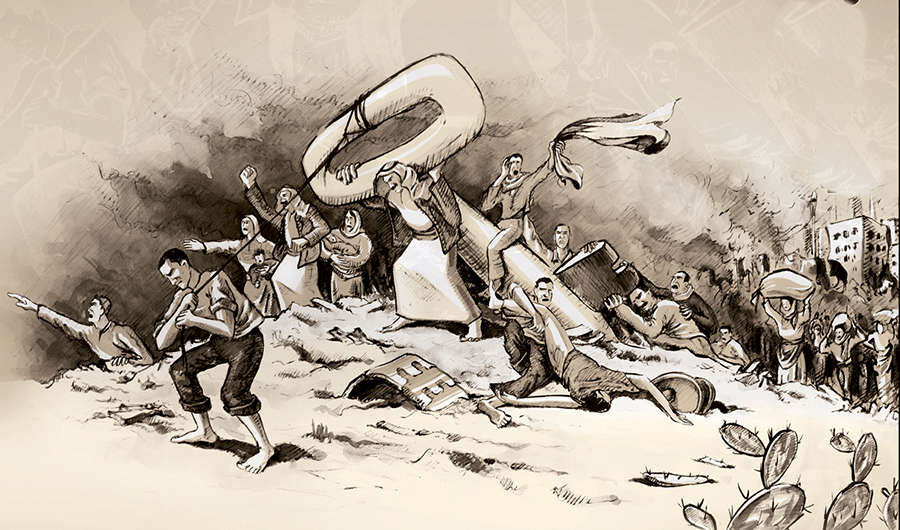 Artwork by Mus’ab Abu-Sall. Courtesy of Badil.