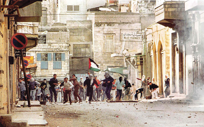 A scene from the first Intifada. Photo by Peter Stepan.