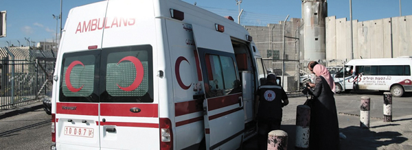 Ambulance at checkpoint. Photo courtesy of MAP.