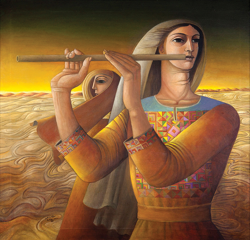 Sad Tunes (1977), by Sliman Mansour. Photo courtesy of the artist.