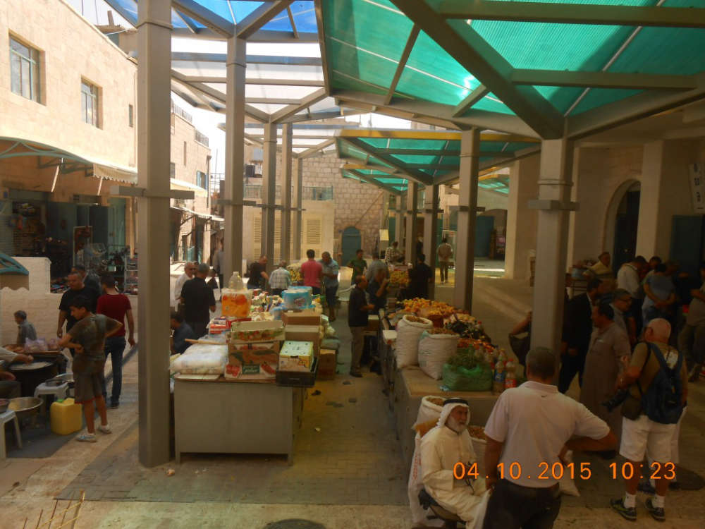Vendors at Bethlehem’s Old Market after rehabilitation. Photo courtesy of the author.