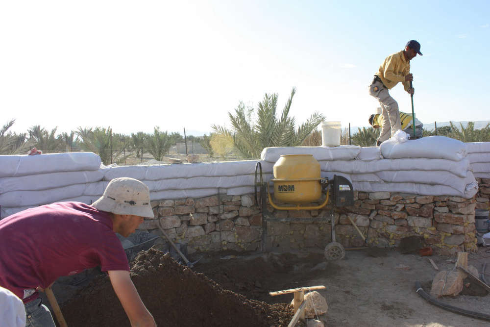 Moon Cocoon under construction, Jericho. Designer Shams Ard Design Studio. Photo courtesy of Shams Ard.