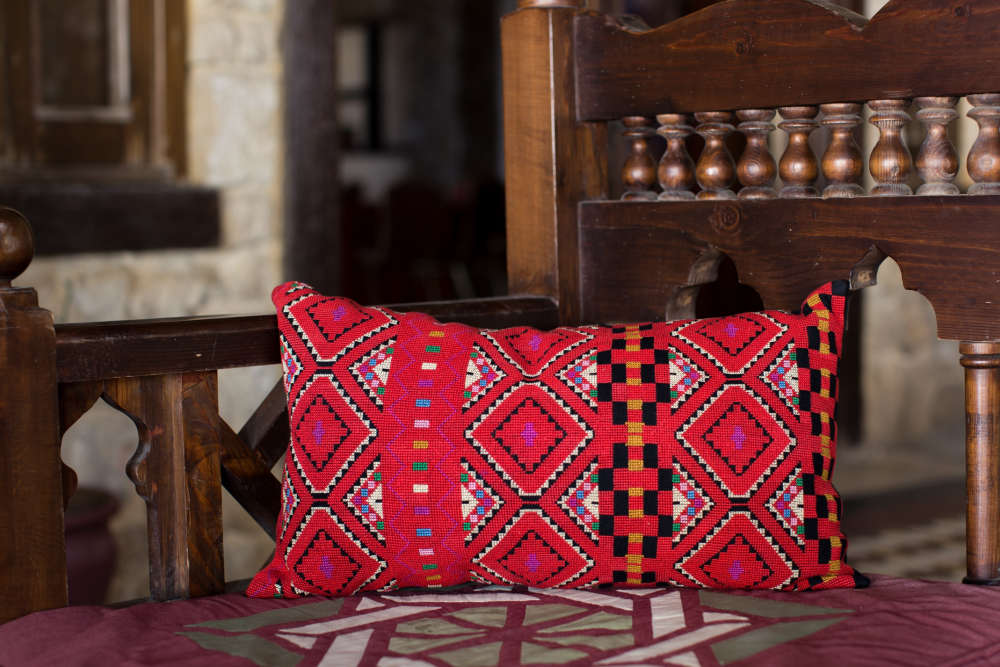 Hebron cushion cover. Photo credit: Tamer Hamam, UNRWA, 2017.