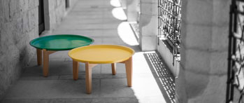 Knafa coffee table, Nablus Furniture Cluster’s Collection 2017. Open source project by Design Hub Palestine UNIDO, designer Osai Khdair. Photo credit: UNIDO Palestine – Ashraf Dowani.